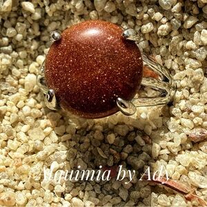 Shimmering Brown sunstone Stone Ring